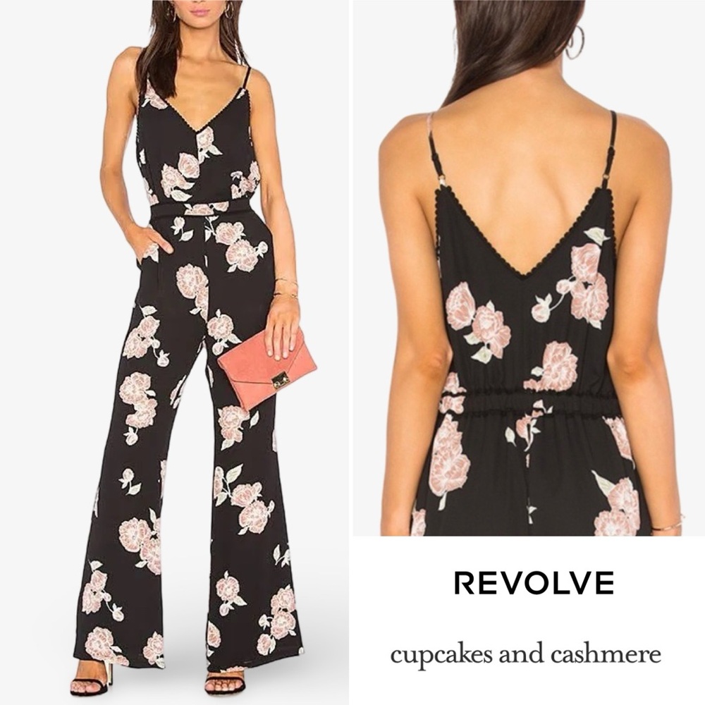 REVOLVE Black Floral Jumpsuit
